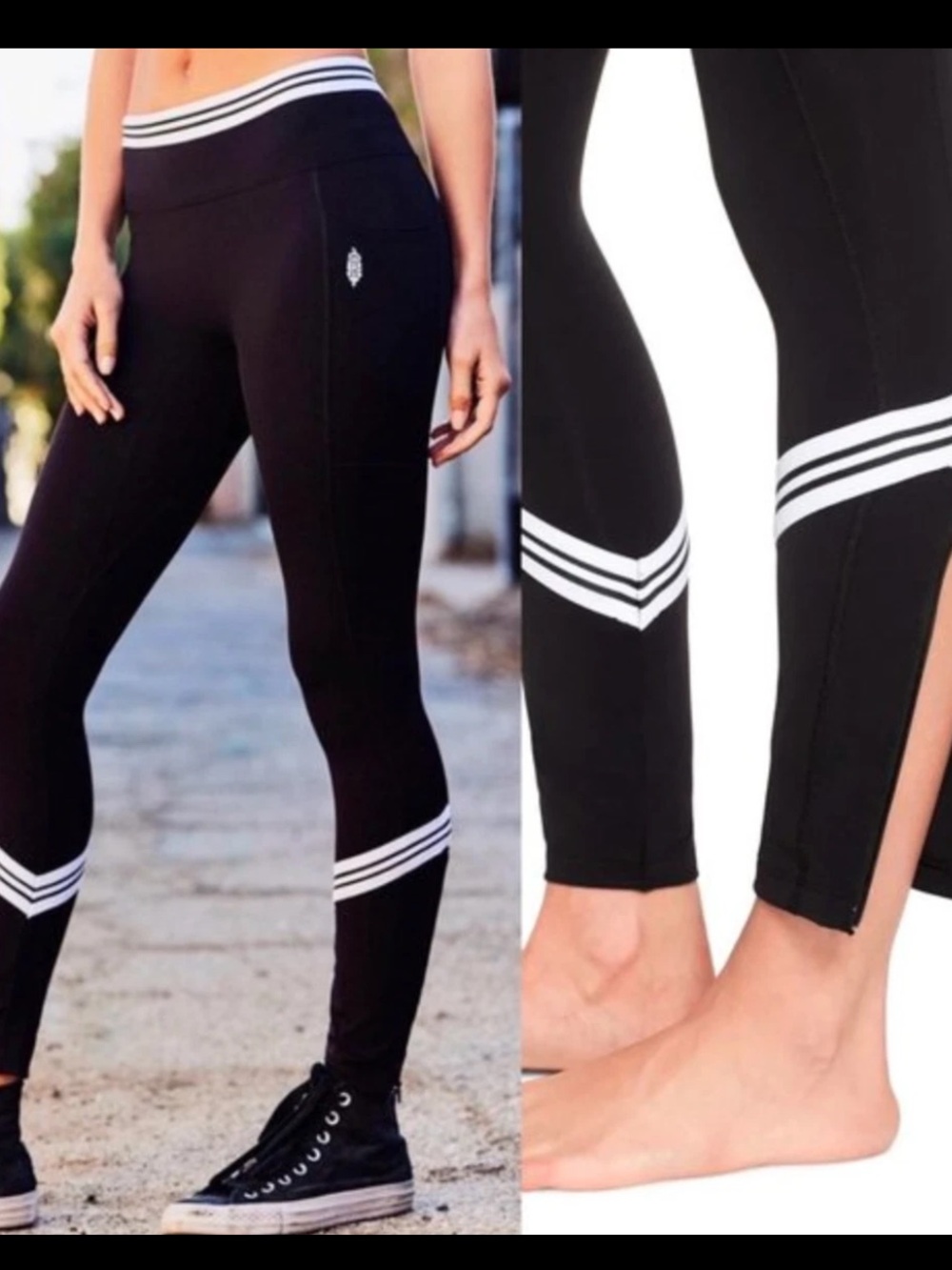 Free people movement Zephyr High-Waist Leggings with Stripe Detail